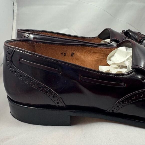 ALFANI Burgundy Leather Tassel Loafers Men’s Size 10M - Picture 7 of 9